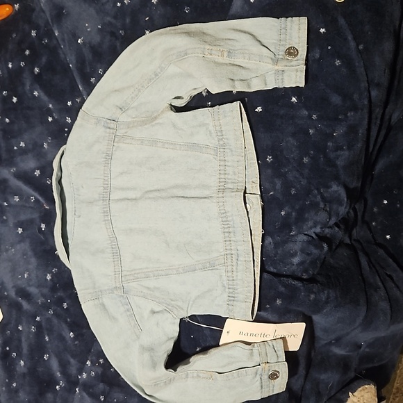 Nanette Lepore Girls Light Blue Jean Jacket - Picture 2 of 6
